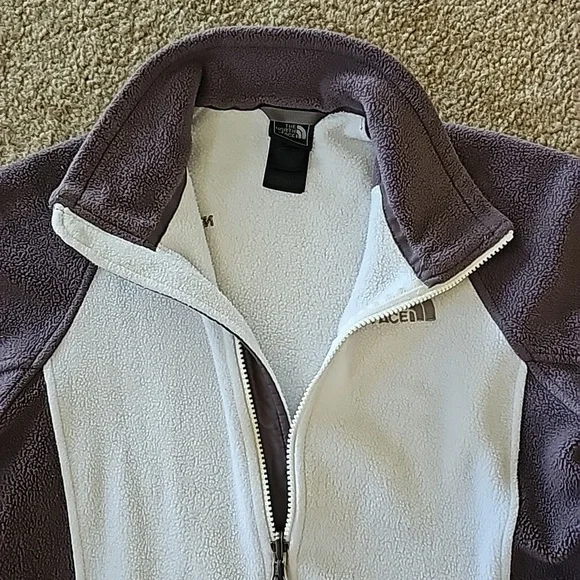 The North Face Fleece Zip Up Jacket Small White Purple - Picture 4 of 6